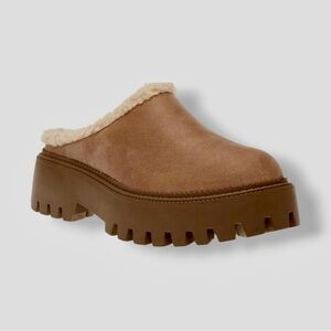 Dolce Vita Tan Shearling-Lined Mules